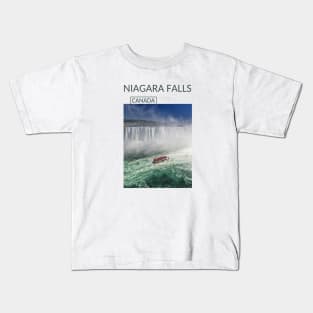 Niagara Falls Ontario Canada Waterfall Souvenir Present Gift for Canadian T-shirt Apparel Mug Notebook Tote Pillow Sticker Magnet Kids T-Shirt